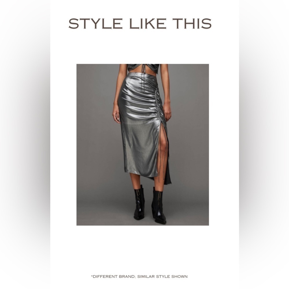 NEW - Metallic Midi Festival Skirt - Picture 8 of 9